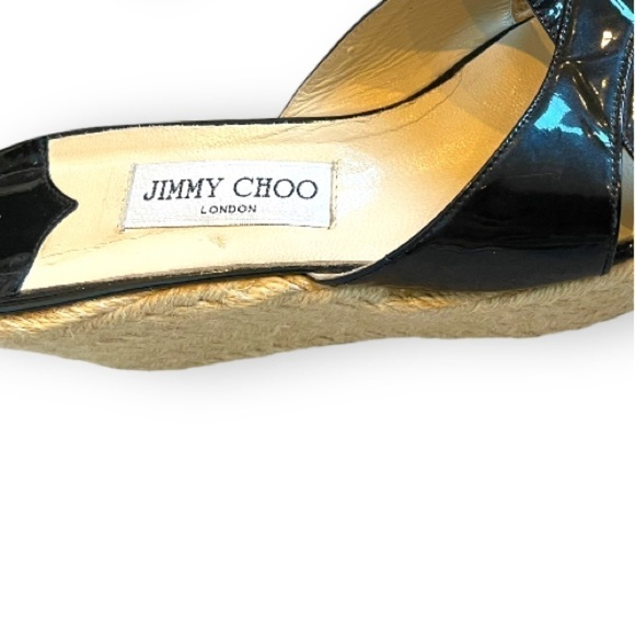 JIMMY CHOO | Black Patent Platform Espadrilles | Size 40 | 9.5 US Women’s - Picture 5 of 9